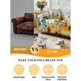 thumbnail image 5 of Sunflowers Couch Cover for 2 Cushion Sofa, Floral Green Leaves Bees Watercolor Wooden Washable Loveseat Sofa Covers Slipcover for Sectional Sofas L-Shaped, Couch Throw Cover 71"x118", 5 of 9