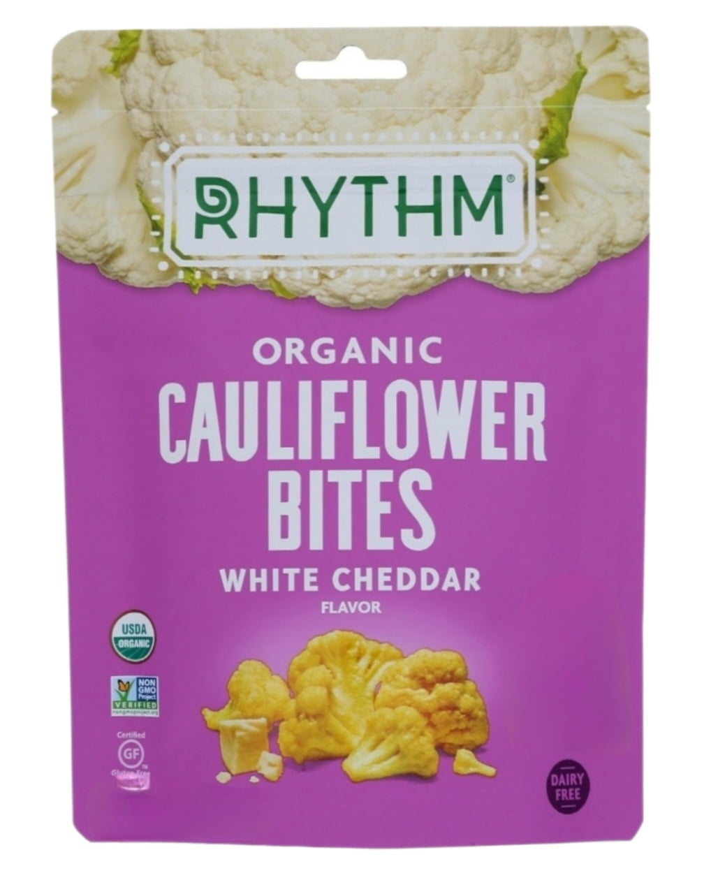 Rhythm Organic Cauliflower Bites White Cheddar Organic Gluten Free Non