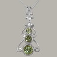 thumbnail image 2 of LBG 925 Sterling Silver Pendant & Chain with Genuine Peridot & Diamond Womens Bohemian Pendant & Chain - Chain length 16, 2 of 5