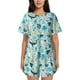 thumbnail image 1 of Fotbe Sea Animal Conjunto de Pijama Estampado para Mujer, 2 Piezas, Ropa de Dormir con Camiseta de Manga Corta y Shorts Suaves-Medium, 1 of 6