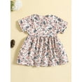 thumbnail image 3 of Coduop Toddler Baby Girl Sun Dress Short Sleeve Floral Print Beach Dress Sundress Clothes Outfit, 3 of 7