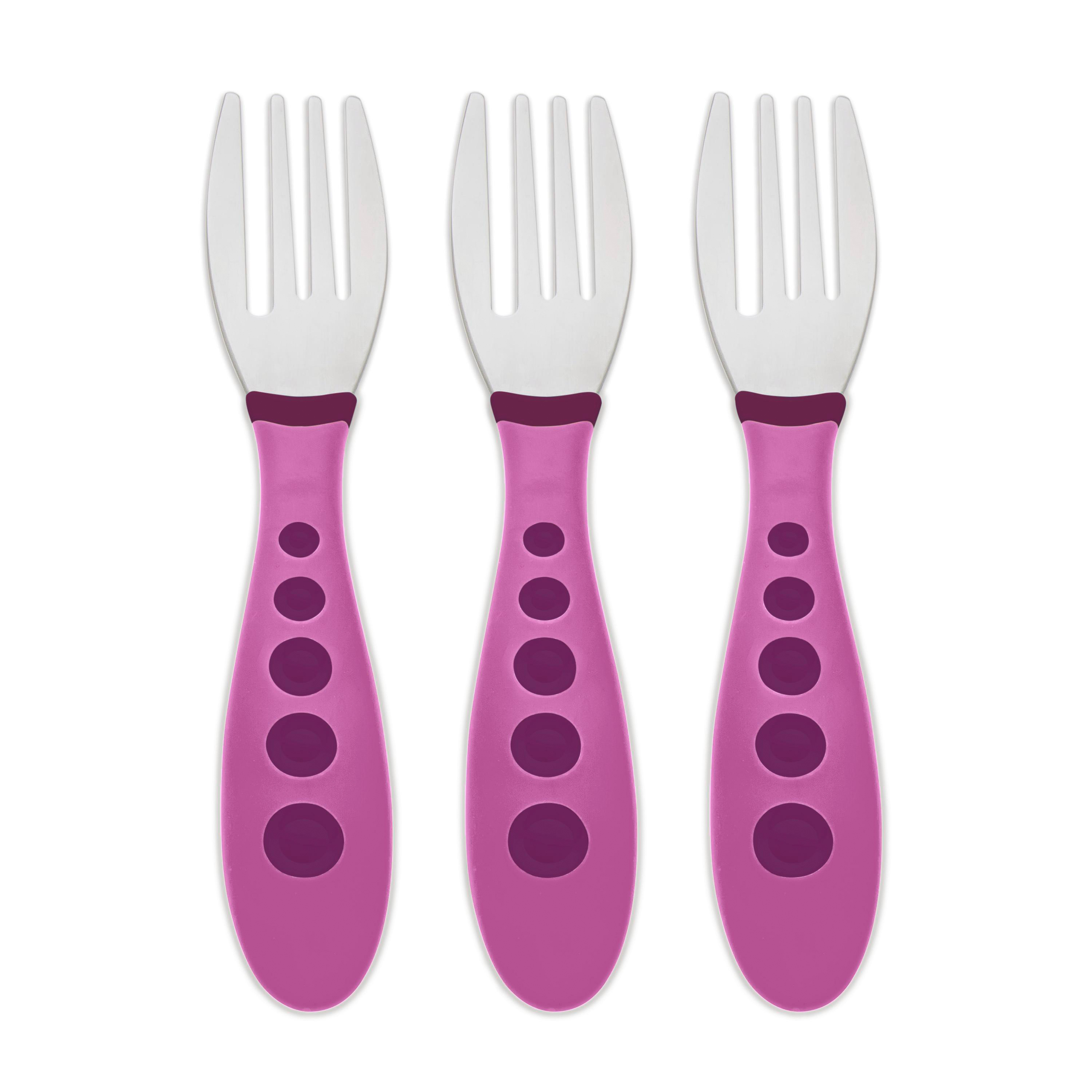 First Essentials by NUK Kiddy Cutlery Forks, 3-Pack, Green, Blue - image 2 of 6