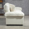 thumbnail image 2 of 84" Chenille Recliner Sofa, Cozy Sofa Loveseat with Sturdy Wood Legs, Cloud Thicken Cushion Deep Seat Sofa Couch with 2 Throw Pillows & Memory Foam for Living Room Apartment Office Lounge, Beige, 2 of 7