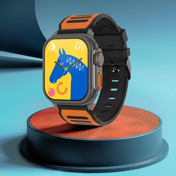 Mirar Reloj de pantalla HD de 1,96 pulgadas IP68 resistente al agua para teléfonos Android/iOS (negro)