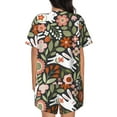 thumbnail image 3 of Bixox Women's Rabbits on Floral Printed Pajama Set 2 Piece Lounge Set Top and Shorts Soft Pajamas, Shorts with Pockets, 3 of 7