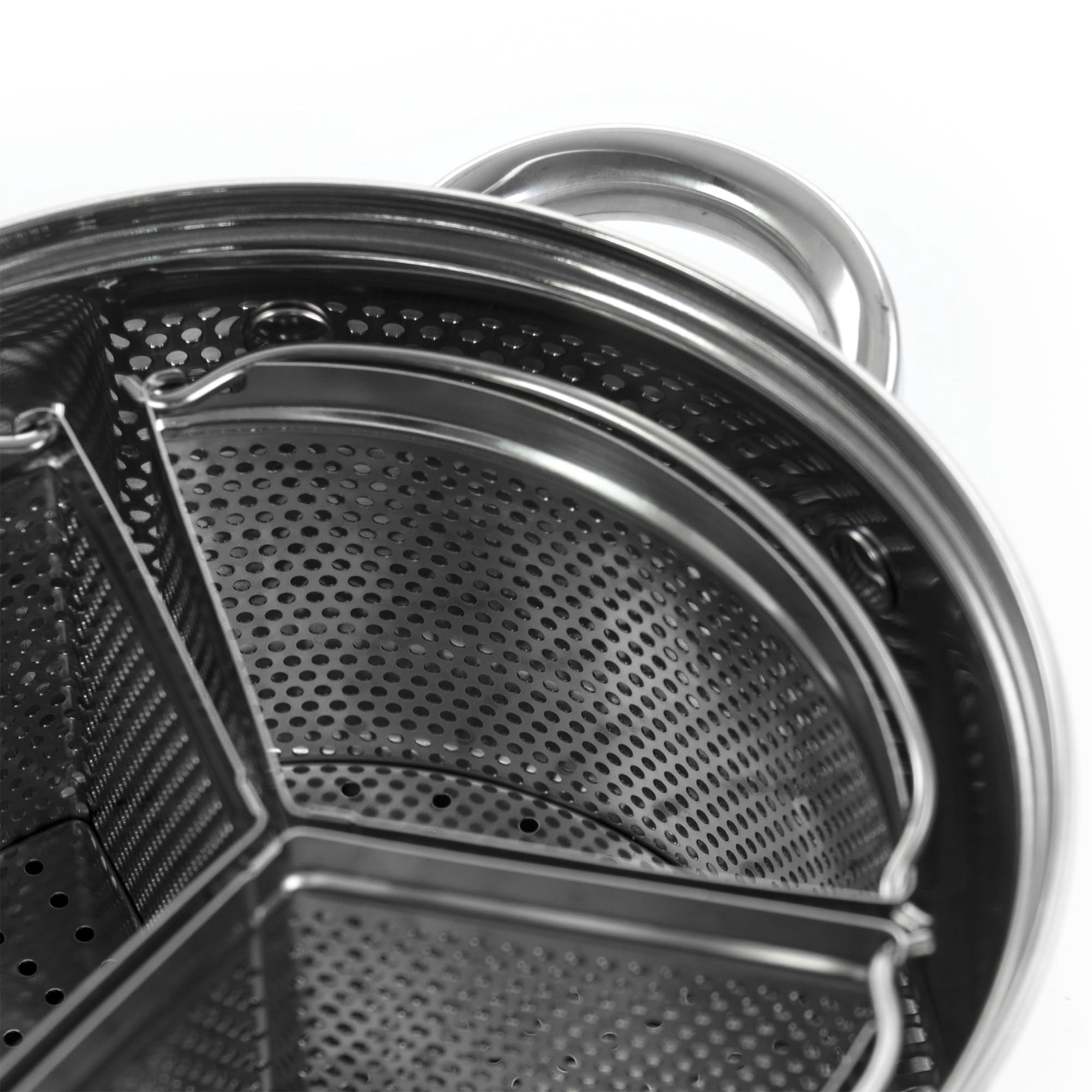 Oster Sangerfield 5 Piece 4 Quart Stainless Steel Dutch Oven with Lid and 3-Section Dividers
