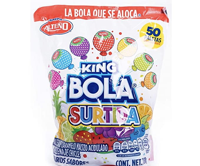 Alteno King Bola Hard Candy Lollipops Assorted 50 Ct (BUY 2 GET 1 FREE)