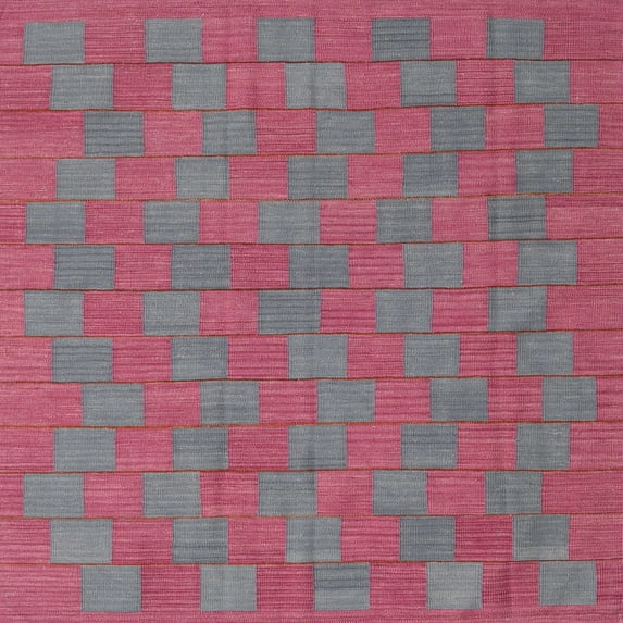 Ahgly Company Indoor Square Contemporary Gray Abstract Area Rugs, 8' Square