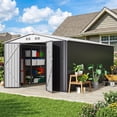 thumbnail image 3 of NETAJE 10'x16' Outdoor Storage Shed with Lockable Doors and Updated Frame, Metal Steel Storage Sheds for Outside, Backyard, Garden, Lawn, 3 of 7