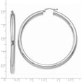 thumbnail image 4 of 14K White Gold Polished 4.2mm Tube Hoop Earrings - 55mm, 4 of 6