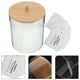 thumbnail image 3 of Dispensador de pañuelos redondo transparente de acrílico transparente con tapa de madera y 27 etiquetas para organizar la lavandería, 3 of 7