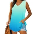 thumbnail image 2 of Ichuanyi Tank Tops for Women 2026 Summer Gradient Printed Top Shirts Casual Loose Fit V-Neck Sleeveless Tshirt Blouse, 2 of 9