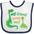 thumbnail image 3 of Inktastic My Granna Loves Me Grandson Boys Baby Bib, 3 of 4