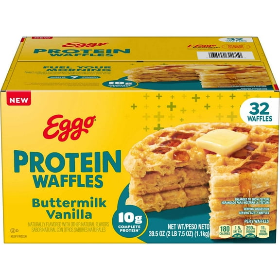 Eggo Protein Buttermilk Vanilla Waffles 1.23 oz., 32 pk.