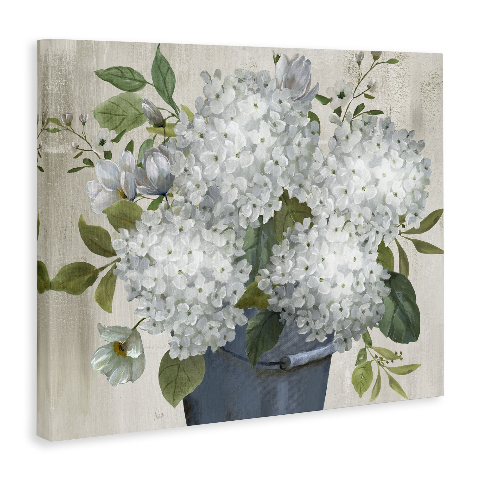 Stupell Industries Country Hydrangea Vase Botanical & Floral Painting Gallery Wrapped Canvas Art Print Wall Art, 30 x 24
