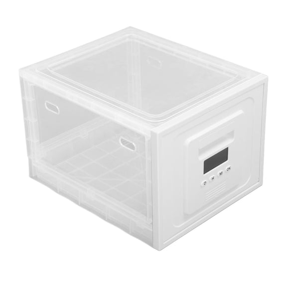 Falleo Clearance Clear Lockable Storage Box Digital Combination Timed Medication Lock Box for Food Snacks Phone Tablet Safety