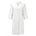 thumbnail image 2 of KBZDBZC Womens Bloses Women's Cotton Linen Medium Long Slim Slim Waist Slim Sleeve Cardigan Shirt Women Blouses Women's T Shirt Womens Shirts (White,XXL), 2 of 6