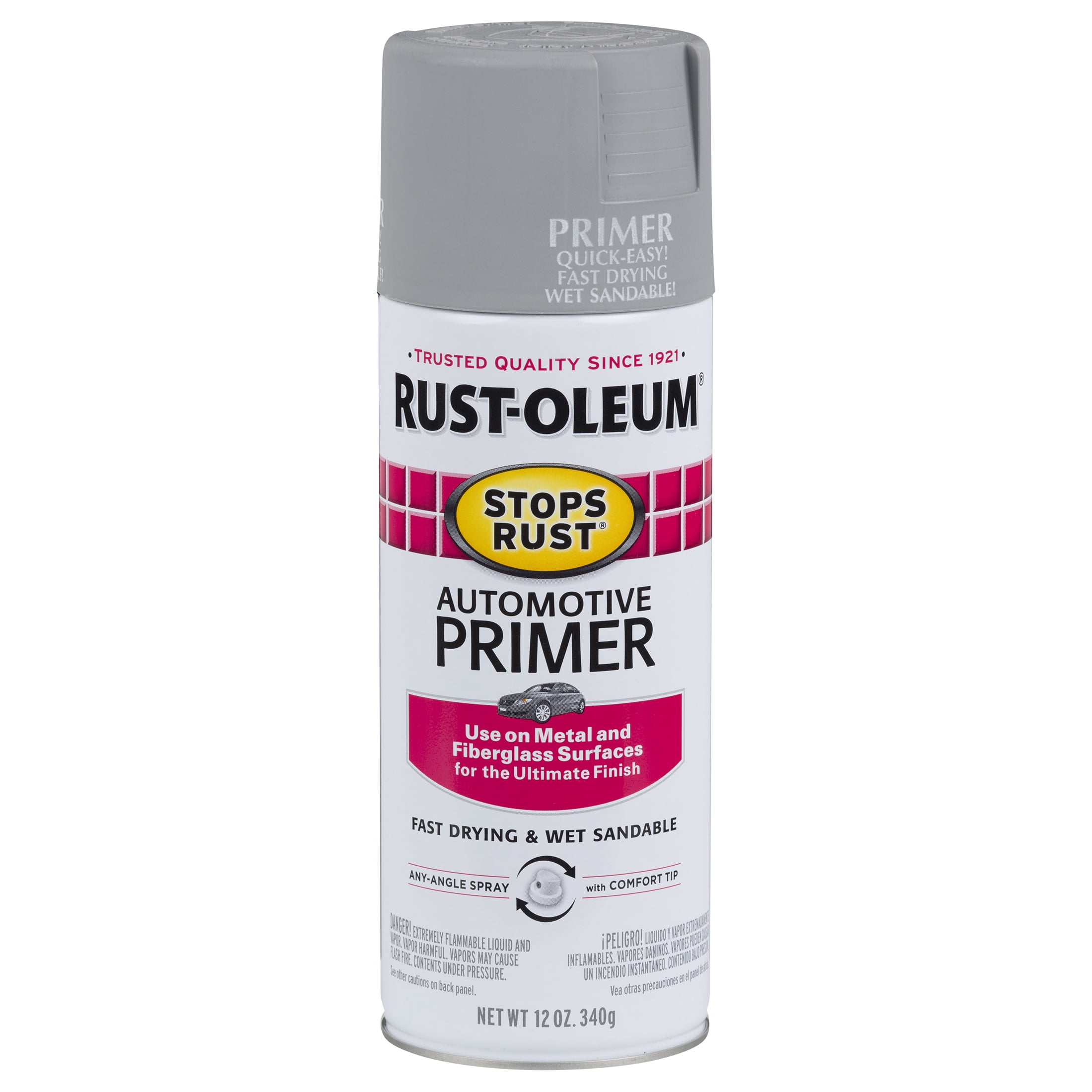 Light Gray, Rust-Oleum Stops Rust Automotive Flat Primer, 12 oz, 6 Pack