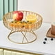 thumbnail image 5 of Frutero con pedestal, bandeja decorada con patas para encimera de cocina y mesa de comedor, tazón grande dorado para ensalada y pan, elegante pieza para servir tés y entretenimiento, 1 plato, 5 of 8