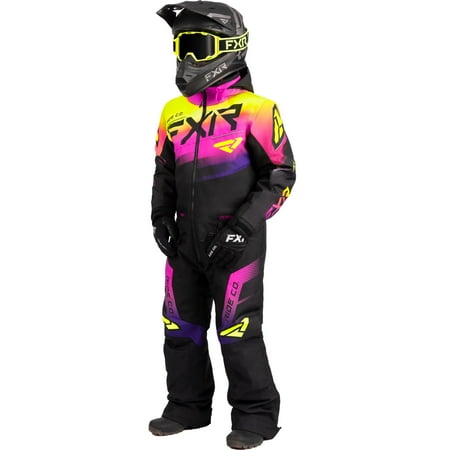 FXR Black Neon Fusion Child Boost Monosuit Knit Cuffs FAST Thermal Flex - 2 223008-1095-02