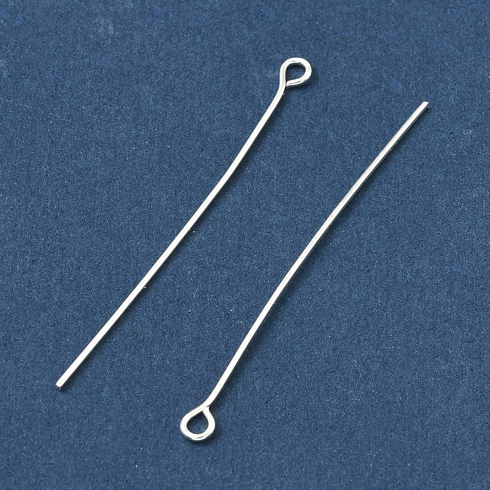 Iron Eye Pin Silver Color Plated 45x0.7mm Hole: 2mm 5000pcs/1000g