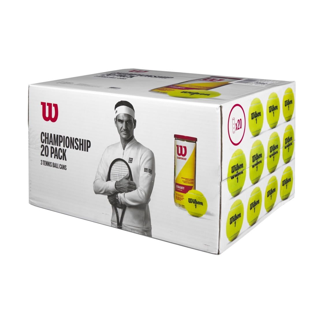 Wilson Championship Extra Duty Tennis 3 Ball Cans - 20 Pack