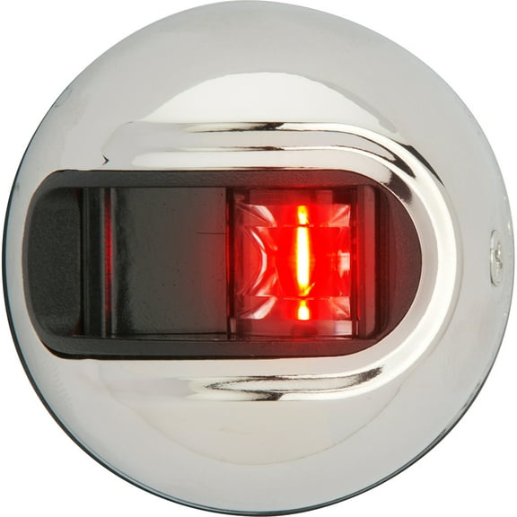 Attwood Marine LightArmor LED Stainless 2 nm Vertical Surface Mount Port Side Light with Red Lens