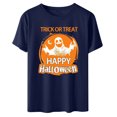 thumbnail image 2 of CLOISE Halloween Tops for Women Plus Size Trendy Halloween Ghost Graphic Tops Short Sleeve Scoop Neck Shirts Basic Loose Oversized Blouses Spooky Season Outfits Gift, 2 of 3