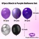 thumbnail image 2 of Globos YMSZ de látex morado, negro y plateado, 67 unidades, 30 cm, para fiestas, 2 of 7