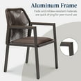 thumbnail image 6 of Best Choice Products Set of 2 Indoor/Outdoor Aluminum Woven Rope Dining Chairs w/ Armrests - Brown/Mocha, 6 of 7