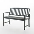 thumbnail image 6 of LifeSky Acacia Wood Outdoor Bench for Farmhouse Patio Backyard: Comfortable Seating for 2-3 Adults, 48.8\" Sturdy Stable Design Durable Natural Weather Resistant - 35.8\" Height Dark Gray, 6 of 11