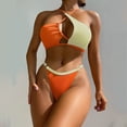 thumbnail image 1 of MKLEKYY Maillot de Bain Grande Taille pour Femmes Haut de Bikini Rayé, 1 of 4