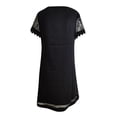 thumbnail image 5 of EQWLJWE Robes pour Femmes Robes pour Femmes Mode 2023 Femmes Décontracté Col en V Imprimé Ample Dentelle Couture Manches Courtes Robe Jupe, 5 of 5