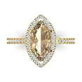 thumbnail image 2 of 2.38ct marquise cut yellow moissanite 18k yellow gold halo Bridal Wedding Engagement Promise Anniversary Ring for Women size 11, 2 of 7