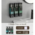 thumbnail image 5 of Luxspire Shampoo and Conditioner Dispenser, No Drill Wall Mounted Shower Soap Dispenser 3 Chamber with Waterproof Labels, Easy Refill Soap Dispenser for Bathroom Hotel Kitchen, Black, 5 of 9