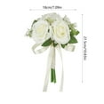 thumbnail image 3 of White Silk Wedding Bouquet Artificial Bridal Bouquet Boho Wedding Photography Props Fake Flowers Handheld Bouquet, 3 of 6