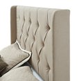 Wingback Taupe Upholstered Headboard, King / Cal. King