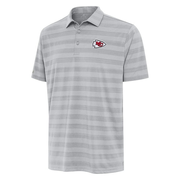 Men's Antigua Gray Kansas City Chiefs Tunnel Polo