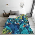 thumbnail image 4 of Goofy Peacock Flock Flannel Throw Blanket, Soft, Warm, Durable Comic Blanket, for Bed, Couch & Travel, Machine Washable 50x40in, Dense Cartoon Portrait, 4 of 7