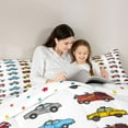 thumbnail image 5 of Manfei Traffic Vehicle Bedding Comforter Set,Kawaii Car Twin Comforter Sets,White Blue Red Bedding Set For Boys,Breathable Home Decor Reversible,2-Piece, 5 of 8