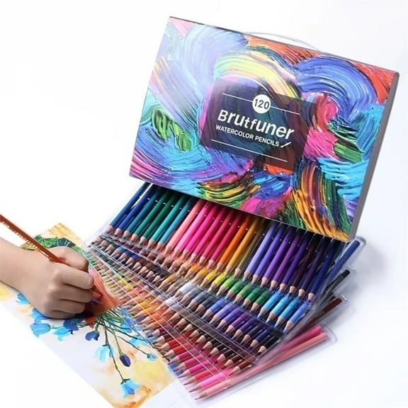 120 Watercolor Pencils, Beautiful Blending Effects with Wet or Dry - Ideal for Coloring Book - Water Soluble Pencils for Kids Adults Beginners