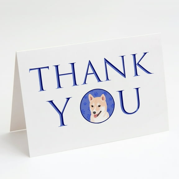 Shiba Inu Cream #2 Thank You Greeting Cards and Envelopes Pack of 8 7 in x 5 in