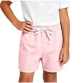thumbnail image 2 of Cethrio Boys Cotton Shorts, Casual 3 Piece Drawstring Elastic Waist Kids Athletic Shorts Pink Size 2-3 T, 2 of 7