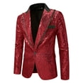 thumbnail image 5 of WIZUTIZ Men's Sequin Party Blazer Long Sleeve Sparkly Suit Jacket for Stage Holiday Concert Club Event Night Out Wear, 5 of 6