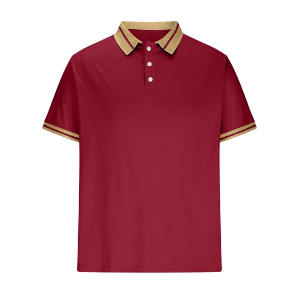 pstuiky camisetas para hombre, Camisa deportiva de manga corta con cuello redondo y botones de color liso para hombre ropa de hombre m