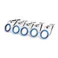 thumbnail image 1 of Soidarity Paquete de 5 puntas de ojo de guía de caña de pescar universal anillos de guía de línea de acero inoxidable accesorios de aparejos de pesca Pescar Azul plateado talla 7 Soidarity OD027379-01, 1 of 5