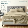 thumbnail image 4 of Casa Platino Cooling Sheets Queen Set – 100% Egyptian Cotton Sheets, Durable Hotel Finish, Easy Care, 15” Deep Pocket – Linen, 4 of 8