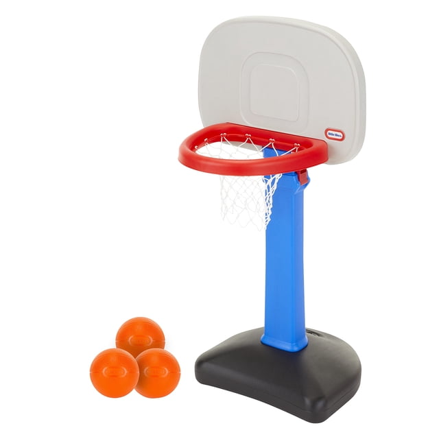 Set de baloncesto Little Tikes Easy Score azul con 3 pelotas de 1,5 a 5 pulgadas