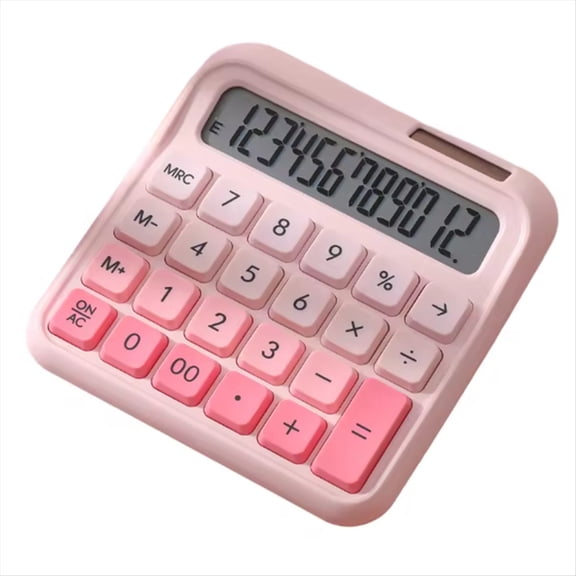 Calculator 12 Digit Large and LCD Display Big Button Calculators Solar Power and Battery Operated Suitable for Office