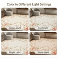 thumbnail image 7 of ODIKA 6'x9' Washable Area Rug Circular Foliage Watercolor Botanical Vintage Scroll Circle Round for Queen Size Bedroom, Under Bed, Master Suite, Easy Care, Non-Shedding, 7 of 7